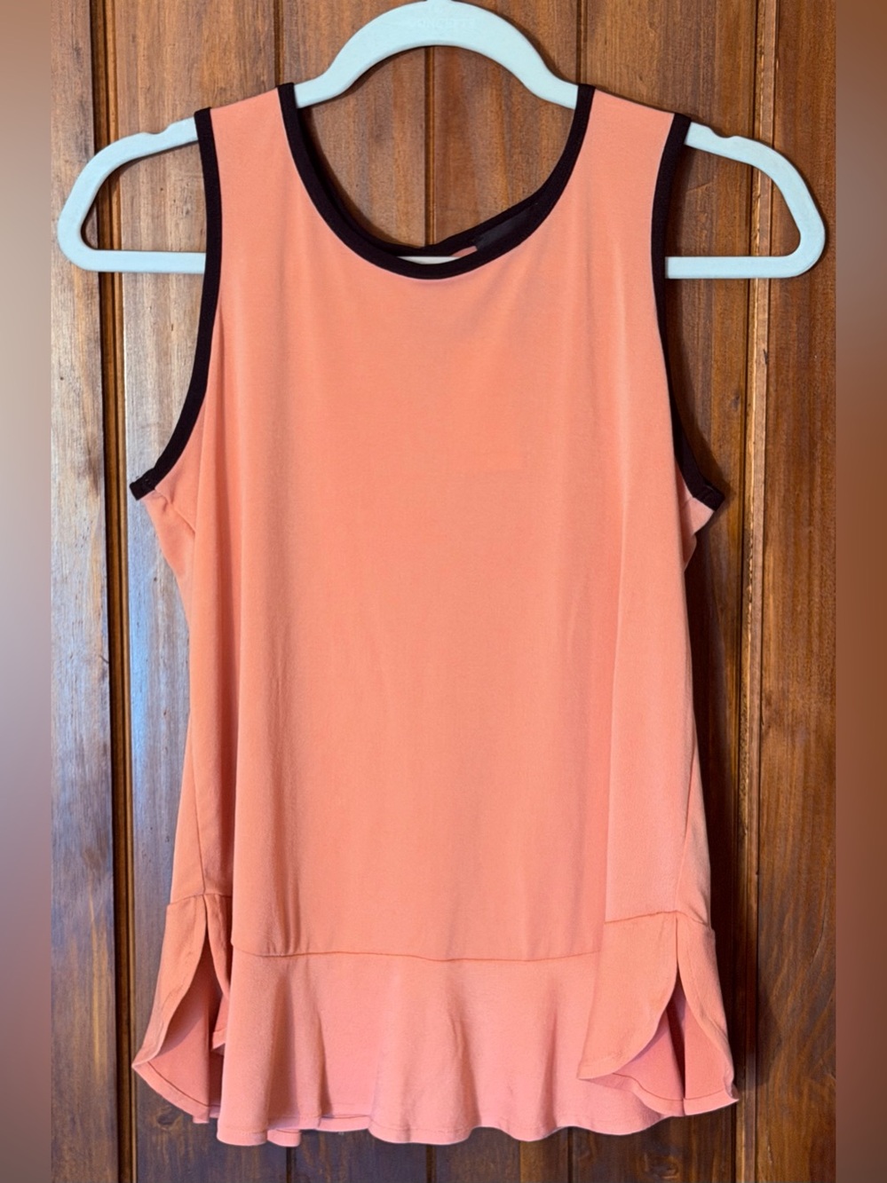 Beige by eci Peach Tank with Black Trim